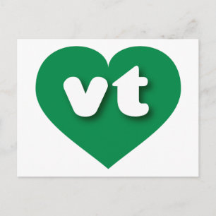 I love Vermont - vt green heart Postcard