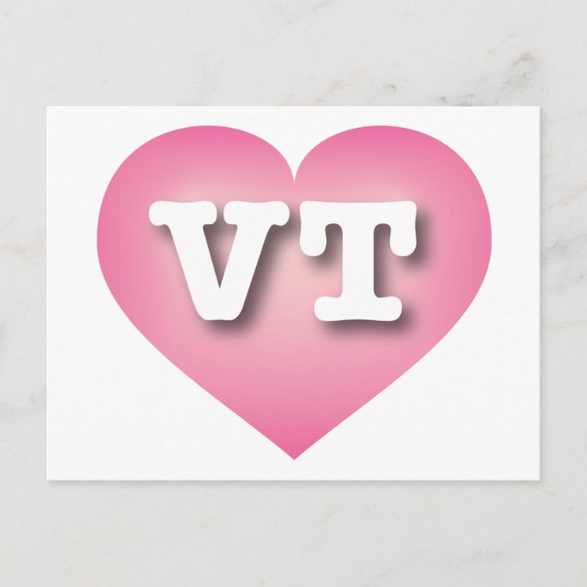 I love Vermont - VT pink fade heart Postcard (Front)