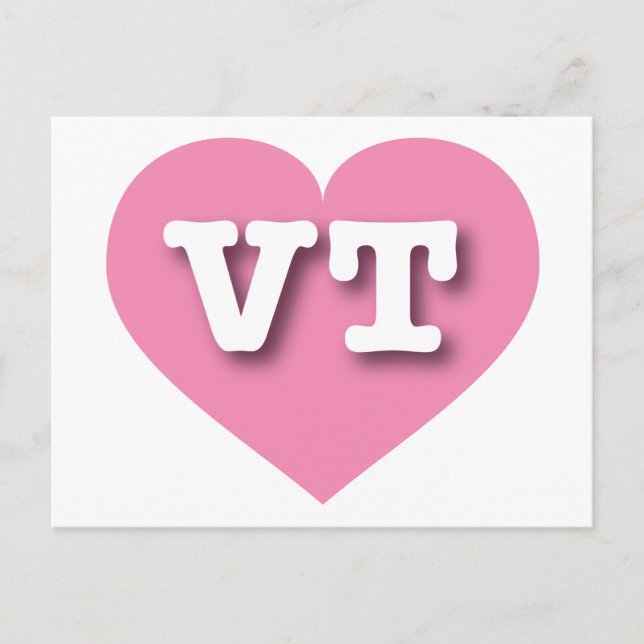 I love Vermont - VT pink heart Postcard (Front)