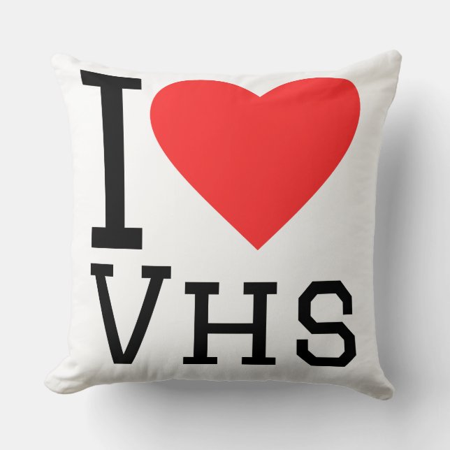 I love vhs throw pillow (Front)