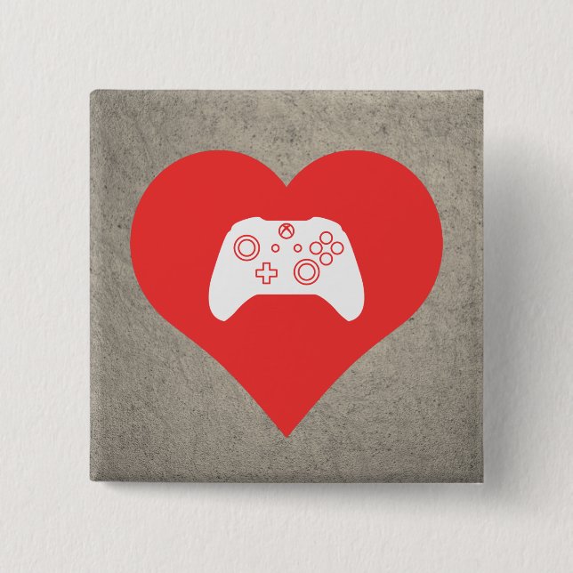 I Love Video Game Controls Cool Symbol Pinback Button (Front)