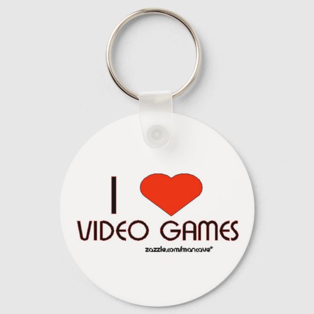 I Love Video Games Keychain (Front)
