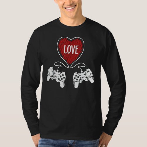 I LOVE VIDEO GAMES Valentines Day Controller Gamer T_Shirt