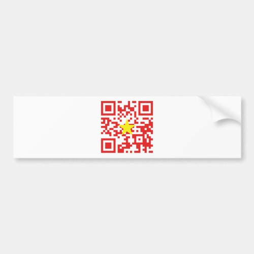 I Love Vietnam Ti Yu Viát Nam Flag QR Code Bumper Sticker