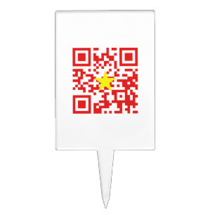 I Love Vietnam (Tôi Yêu Việt Nam) Flag QR Code Cake Topper