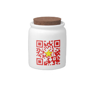 I Love Vietnam (Tôi Yêu Việt Nam) Flag QR Code Candy Jar