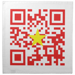 I Love Vietnam (Tôi Yêu Việt Nam) Flag QR Code Cloth Napkin