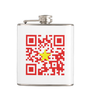 I Love Vietnam (Tôi Yêu Việt Nam) Flag QR Code Flask