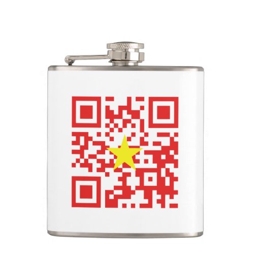 I Love Vietnam Ti Yu Việt Nam Flag QR Code Flask