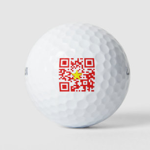 I Love Vietnam (Tôi Yêu Việt Nam) Flag QR Code Golf Balls