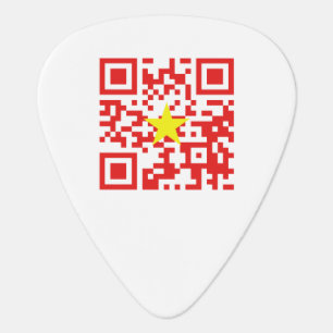 I Love Vietnam (Tôi Yêu Việt Nam) Flag QR Code Guitar Pick