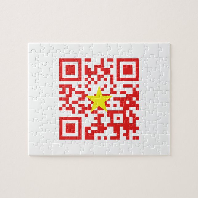 I Love Vietnam (Tôi Yêu Việt Nam) Flag QR Code Jigsaw Puzzle (Horizontal)