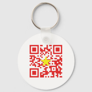 I Love Vietnam (Tôi Yêu Việt Nam) Flag QR Code Keychain