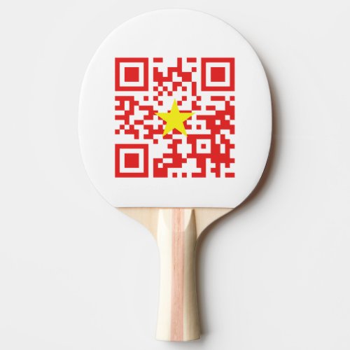 I Love Vietnam Ti Yu Viát Nam Flag QR Code Ping Pong Paddle