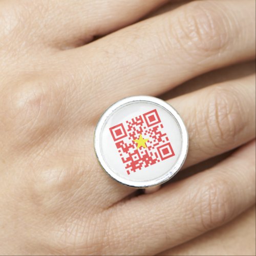 I Love Vietnam Ti Yu Việt Nam Flag QR Code Ring