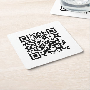 I Love Vietnam (Tôi Yêu Việt Nam) Flag QR Code Square Paper Coaster