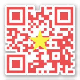 I Love Vietnam (Tôi Yêu Việt Nam) Flag QR Code Sticker