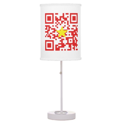 I Love Vietnam Ti Yu Viát Nam Flag QR Code Table Lamp