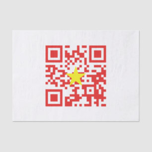 I Love Vietnam (Tôi Yêu Việt Nam) Flag QR Code Tissue Paper