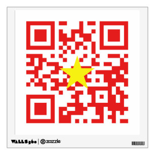 I Love Vietnam (Tôi Yêu Việt Nam) Flag QR Code Wall Decal
