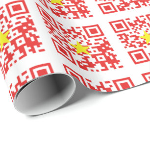 I Love Vietnam (Tôi Yêu Việt Nam) Flag QR Code Wrapping Paper