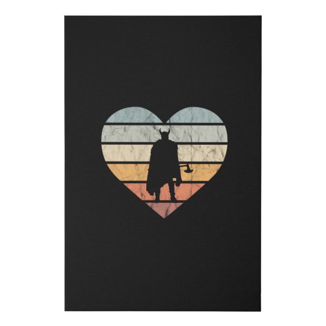 I Love Viking Warrior With Axe Faux Canvas Print (Front)