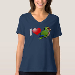 I Love Vinaceous Amazons Women's Bella Relaxed Fit Jersey V-Neck T-Shirt