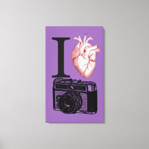 I Love Vintage Camera Photography Canvas Print