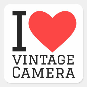 I love vintage camera square sticker