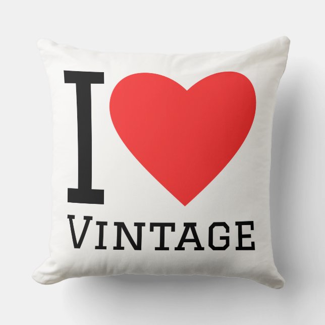 I love vintage throw pillow (Front)