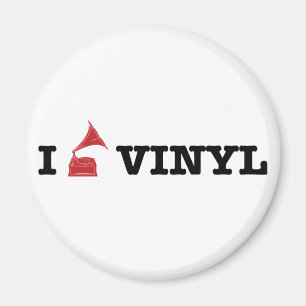 i love vinyl magnet