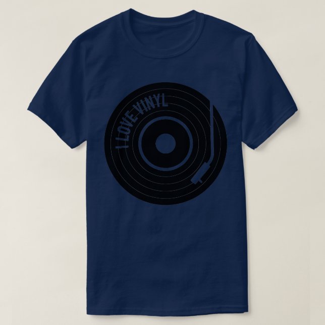 I Love Vinyl Record Player  T-Shirt (Design Front)