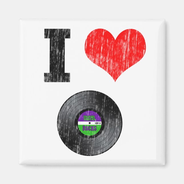 I Love Vinyl Records Magnet (Front)