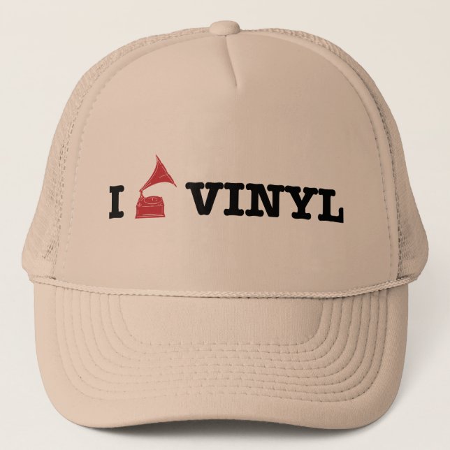 i love vinyl trucker hat (Front)
