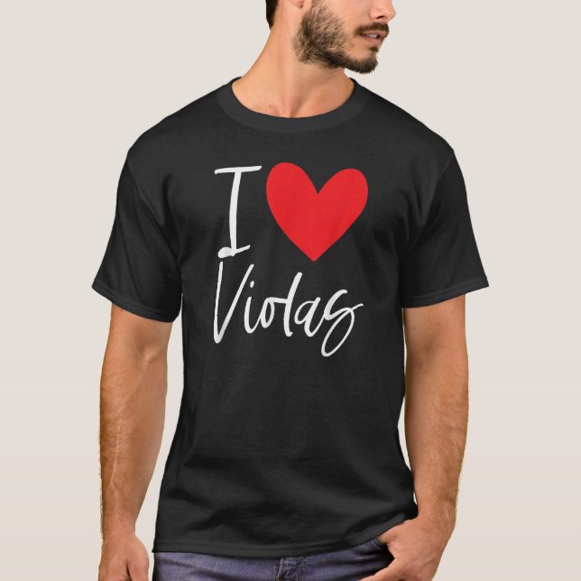 I Love Violas Flowers Seasons Violet Purple Seeds  T-Shirt (Front)