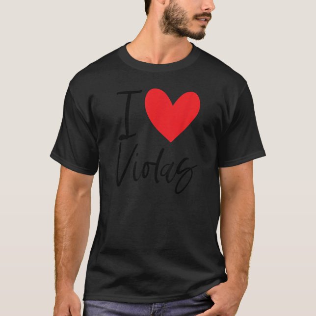 I Love Violas Flowers Seasons Violet Purple Seeds  T-Shirt (Front)