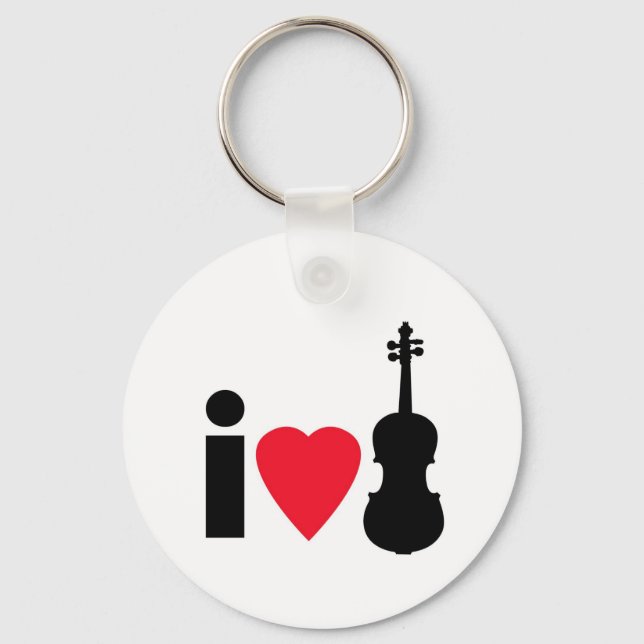 I Love Violin Keychain (Front)