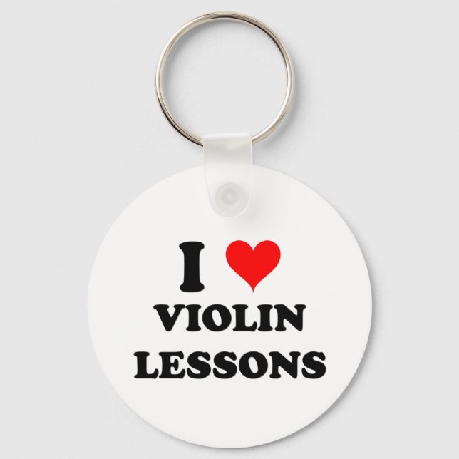 I Love Violin Lessons Keychain (Front)