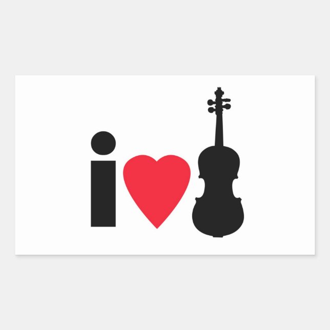 I Love Violin Sticker (Front)