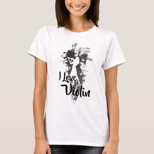 I Love Violin T_Shirt