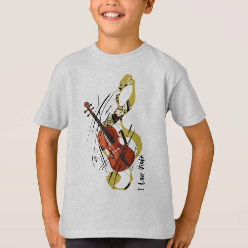 I Love Violin T_Shirt