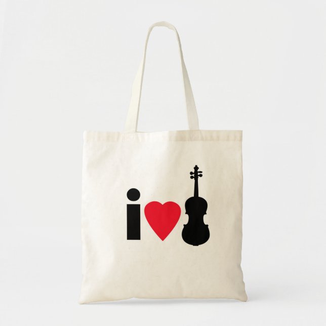 I Love Violin Tote Bag (Front)
