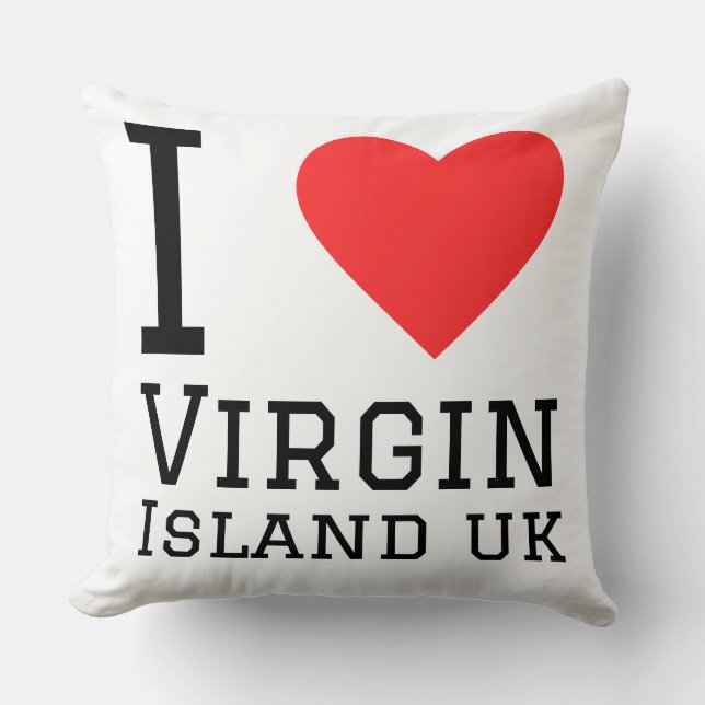I love Virgin Islands uk Throw Pillow (Front)