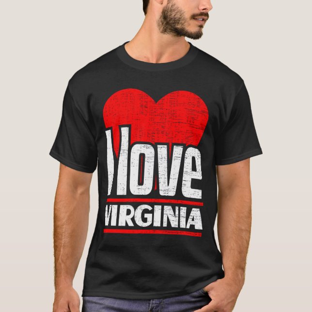 I Love Virginia Best Home State  I Heart Virginia T-Shirt (Front)
