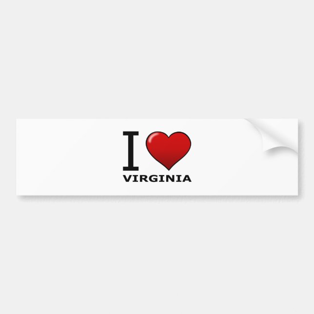 I LOVE VIRGINIA BUMPER STICKER (Front)