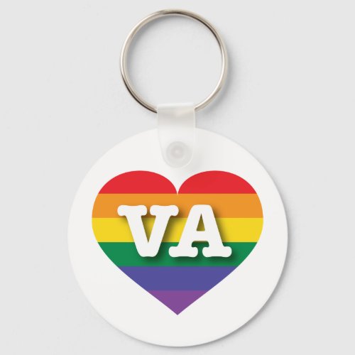 I love Virginia Gay Pride Rainbow Heart Keychain