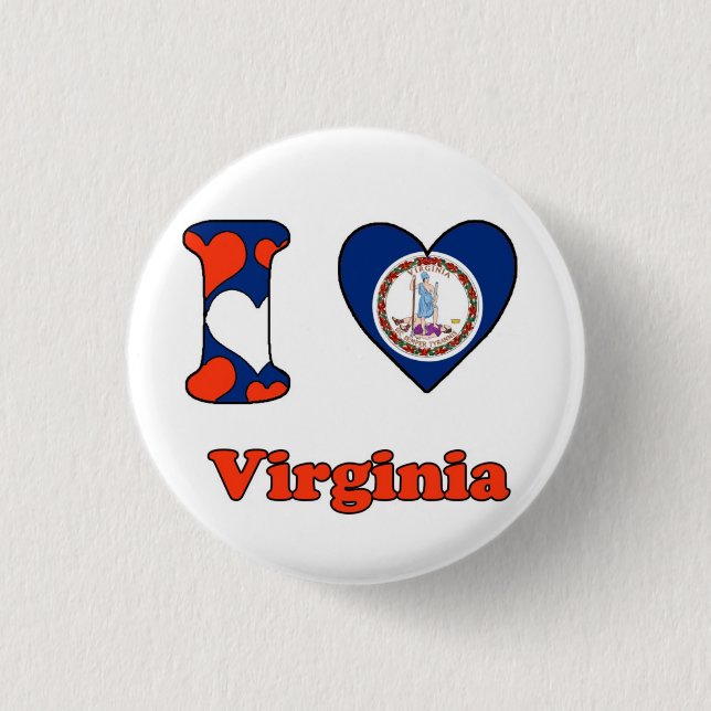 I love Virginia Pinback Button (Front)