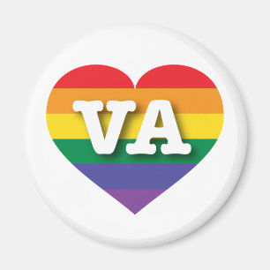 I Love Virginia Rainbow Heart Magnet