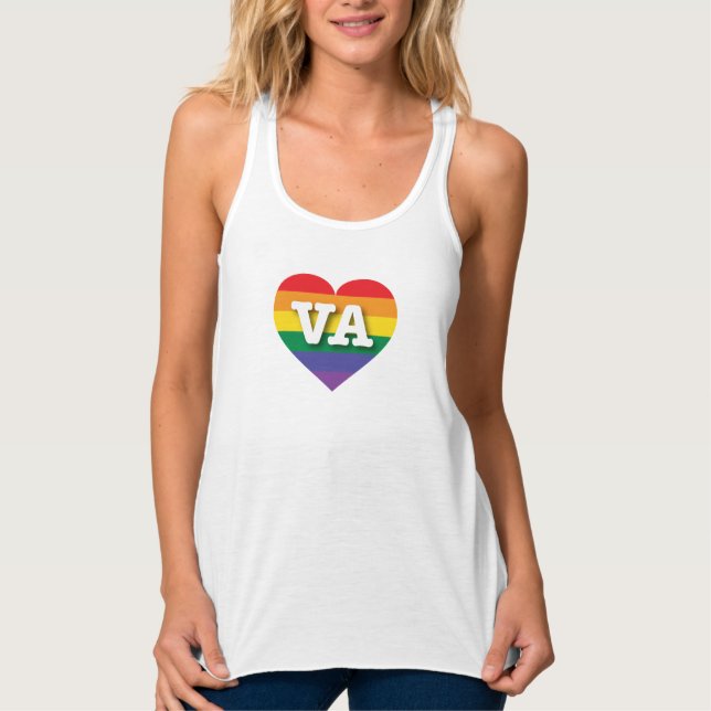 I Love Virginia Rainbow Heart Tank Top (Front)