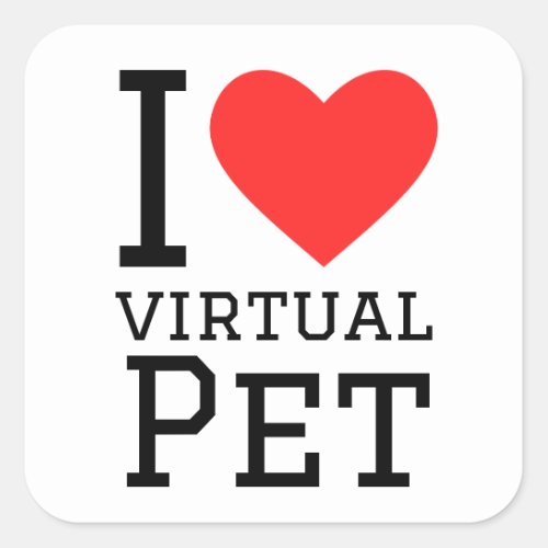 I love virtual pet square sticker